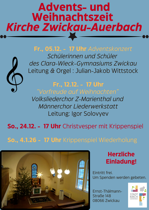 Advents und Weihnachtszeit 2025 in der Z Auerbach normal